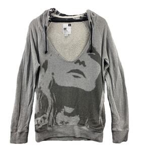 DC Apparel Division Graphic Womens Hoodie VNeck Long Sleeve  Size Large Pockets